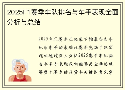 2025F1赛季车队排名与车手表现全面分析与总结